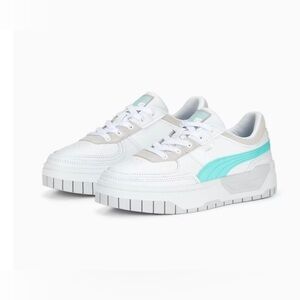Puma Cali Dream Platform White Grey Mint Leather Sneakers - NWT